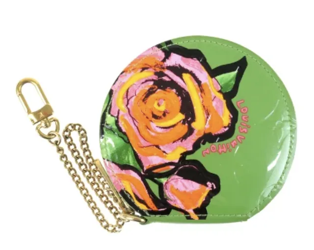 Stephen Sprouse Green Chapeau Roses Coin Pouch — image 8