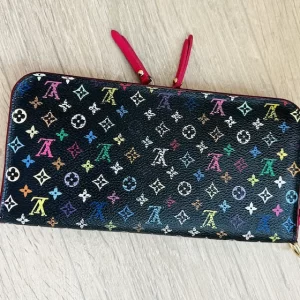 Takashi Murakami Black Multicolor Insolite Wallet/Hot Pink Leather Interior
