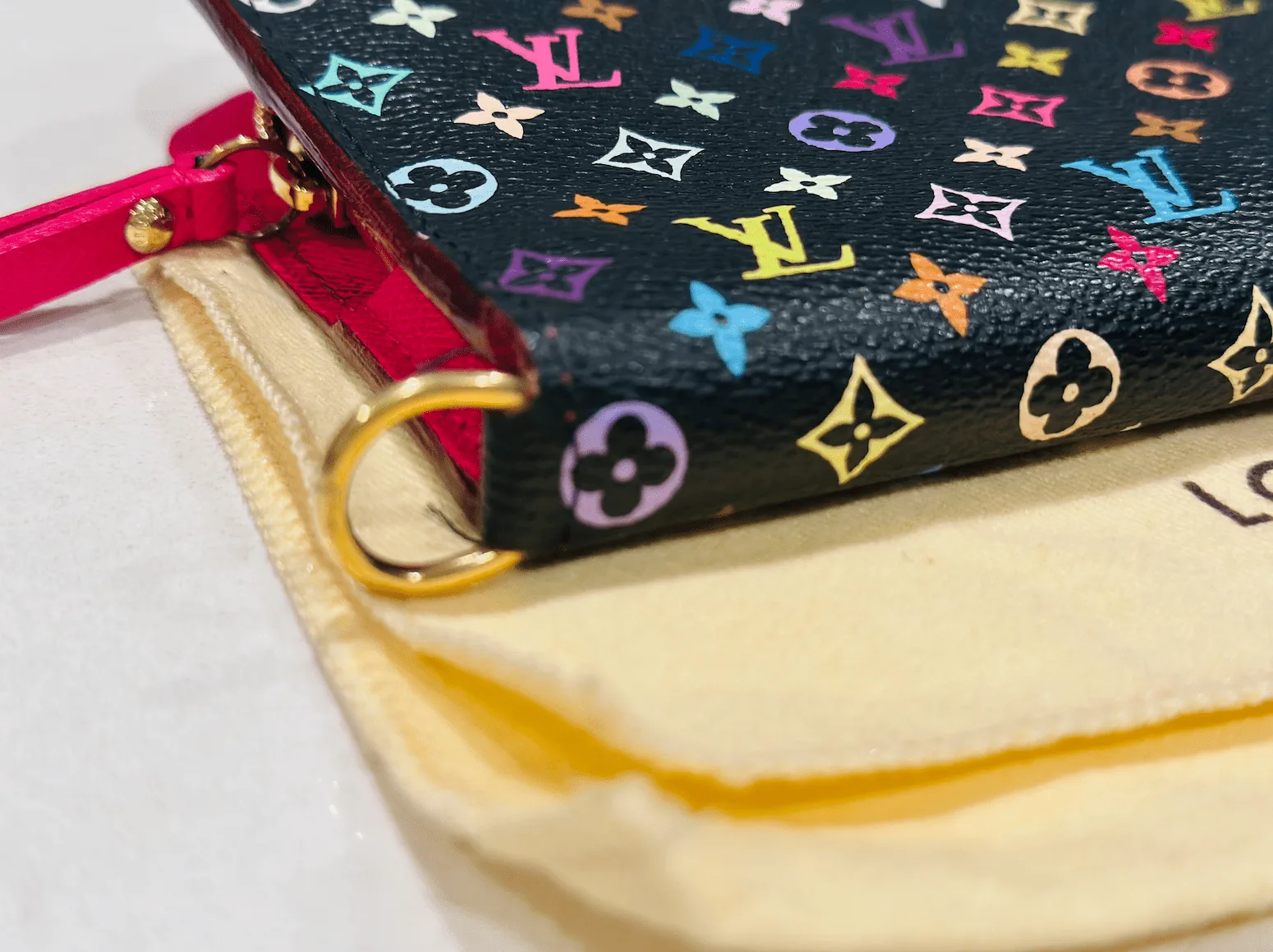 Takashi Murakami Black Multicolor Insolite Wallet/Hot Pink Leather Interior — image 3