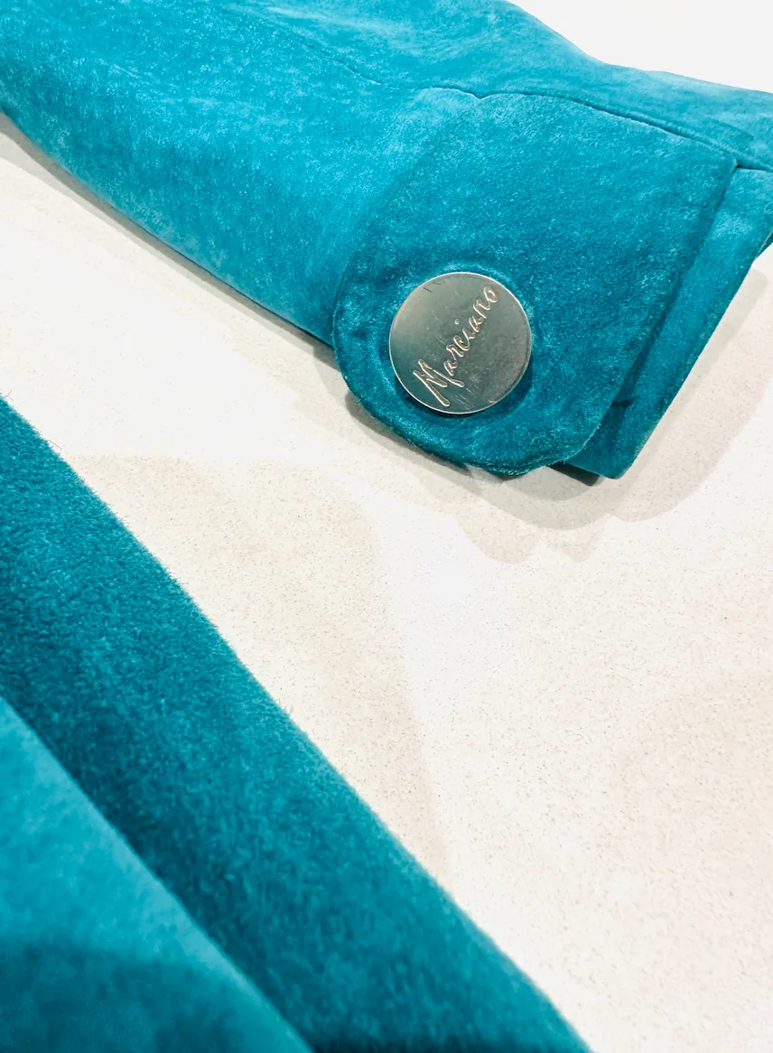 Marciano Turquoise Suede Coat Size L — image 6
