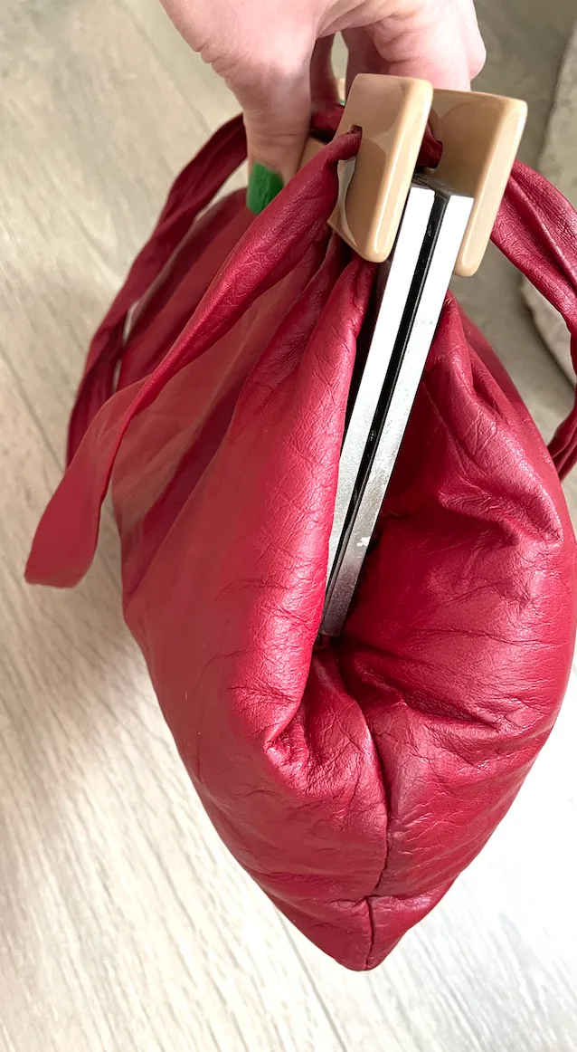 Marni Soft Red Leather Acrylic Acetate Trim Shoulder Bag — image 11