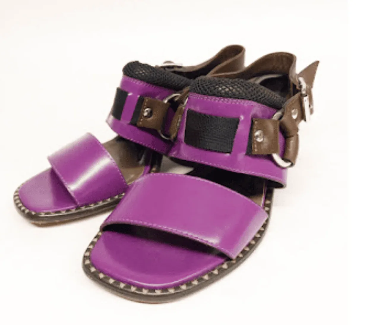 Gorgeous Marni Purple Leather Block Heels Strap Slingback Sandals Sz.36.5 — image 1