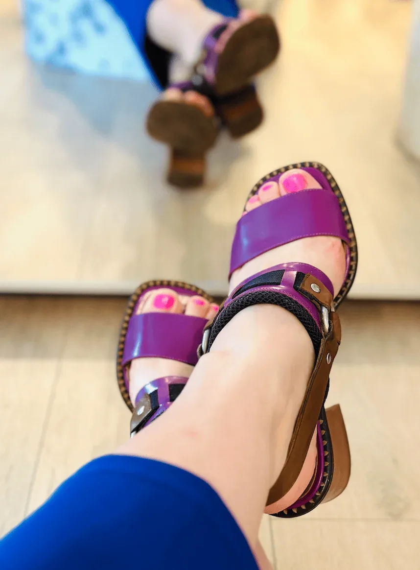 Gorgeous Marni Purple Leather Block Heels Strap Slingback Sandals Sz.36.5 — image 2