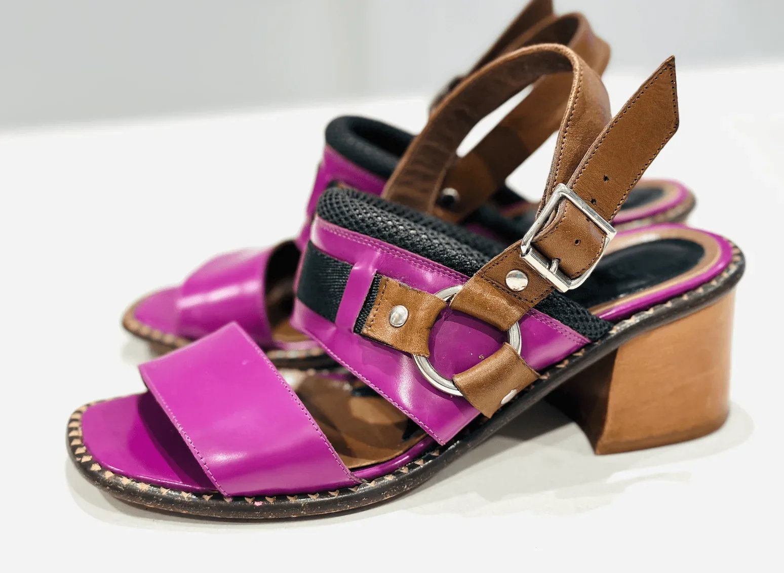 Gorgeous Marni Purple Leather Block Heels Strap Slingback Sandals Sz.36.5 — image 4