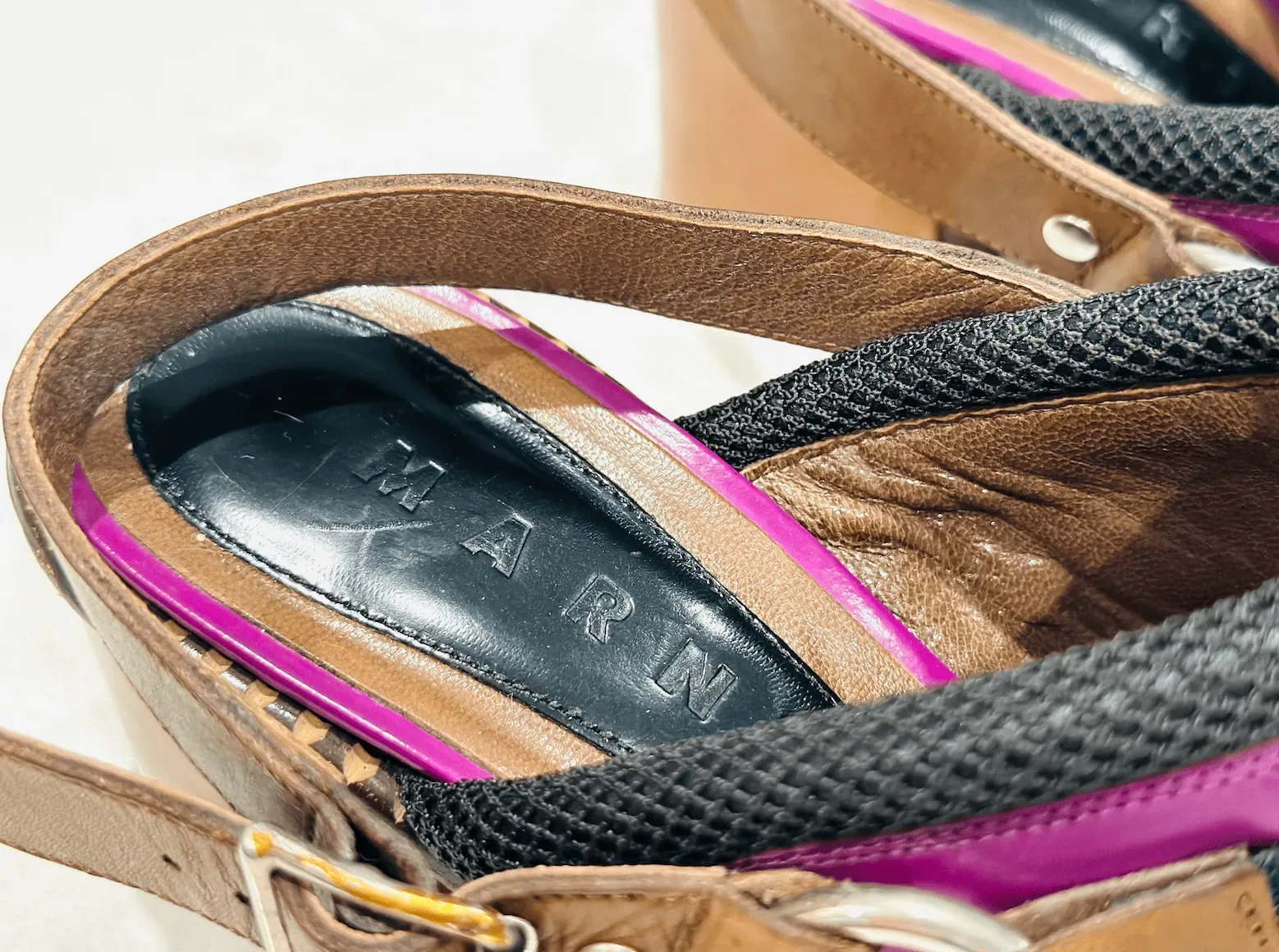 Gorgeous Marni Purple Leather Block Heels Strap Slingback Sandals Sz.36.5 — image 9