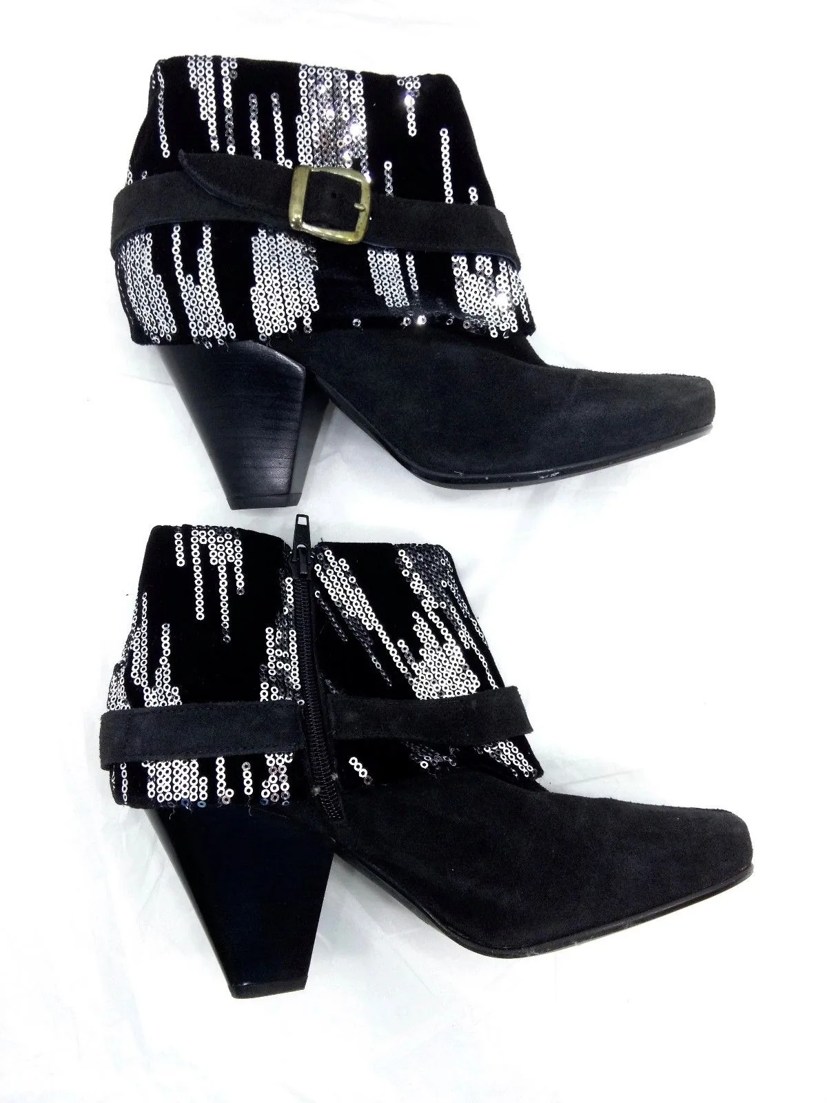 Martina Black Glitter Suede Ankle Boots/Size 37 — image 3