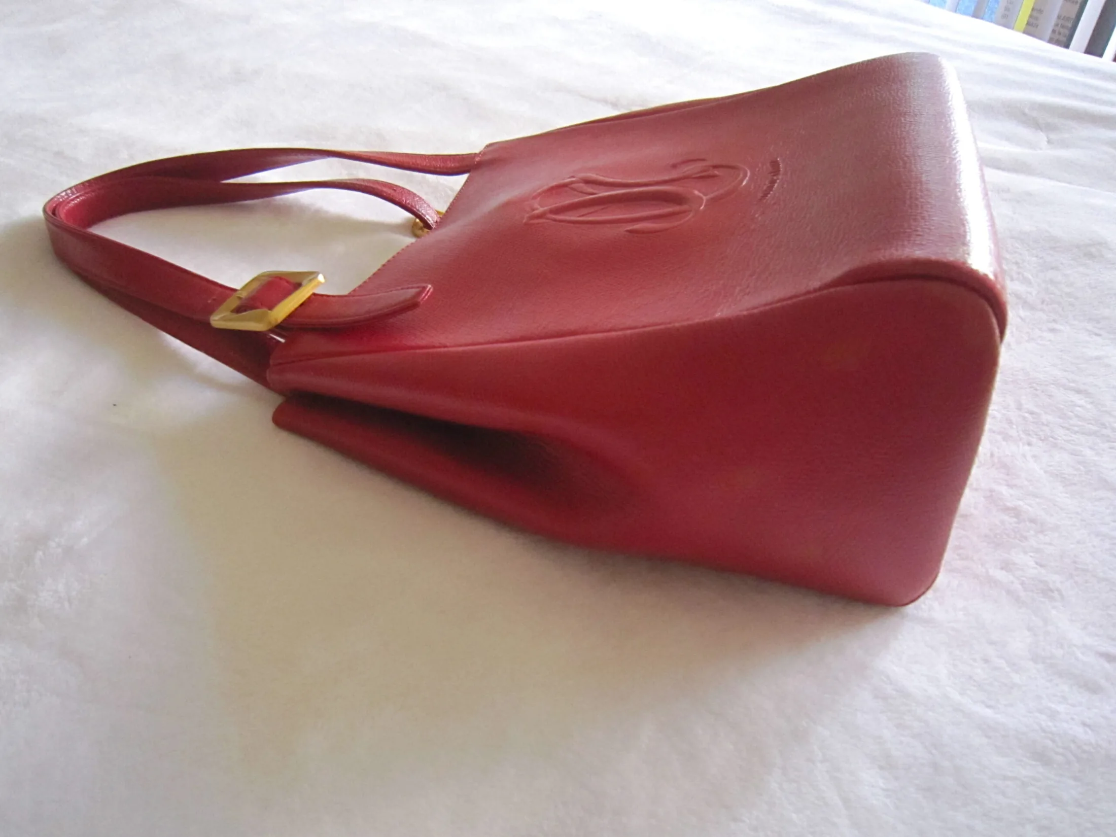 Marie Claire Vintage Red Leather Tote Bag — image 3