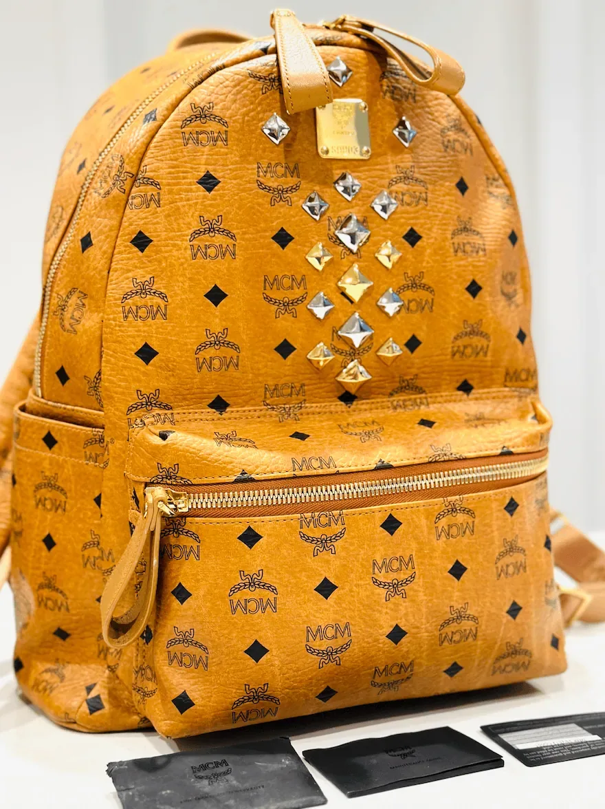 MCM Cognac Visetos Leather Large Front Studs Stark Backpack — image 2