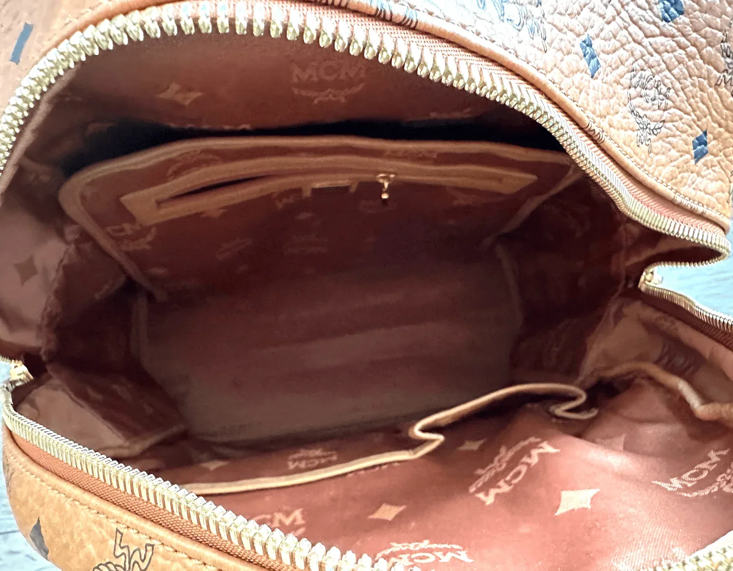 MCM Cognac Visetos Leather Large Front Studs Stark Backpack — image 12
