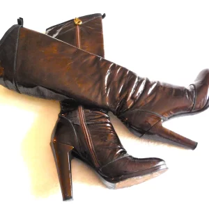 Marc by Marc Jacobs Brown Patent Leather Knee-High Boots /Size 36.5
