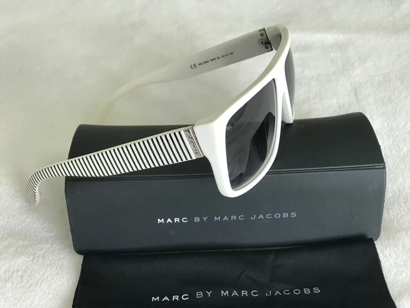 Marc by Marc Jacobs White Striped Logo Sunglasses 096/S — image 5