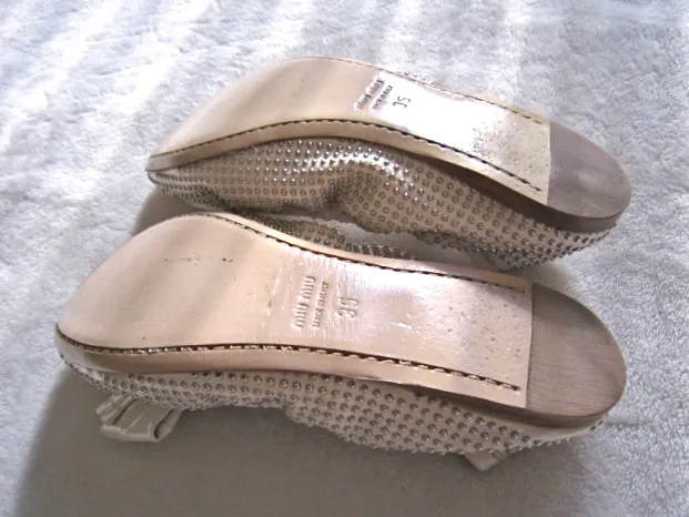 Miu Miu Ivory Leather Ballet Bow Flats /Size 35 — image 5