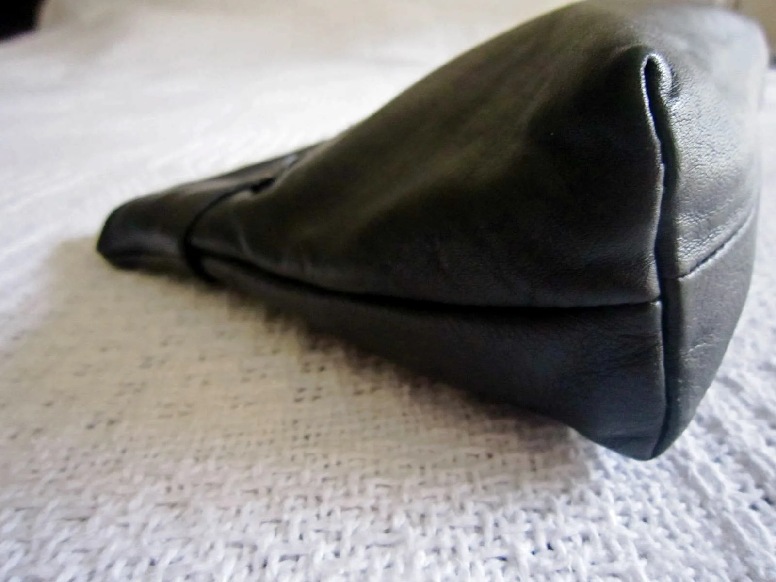 Black Leather Accessories Pouch — image 2
