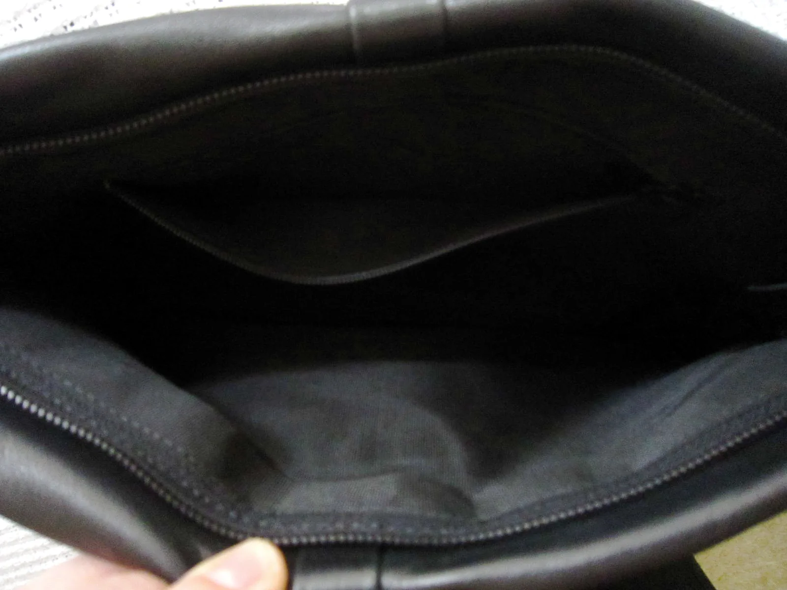 Black Leather Accessories Pouch — image 3