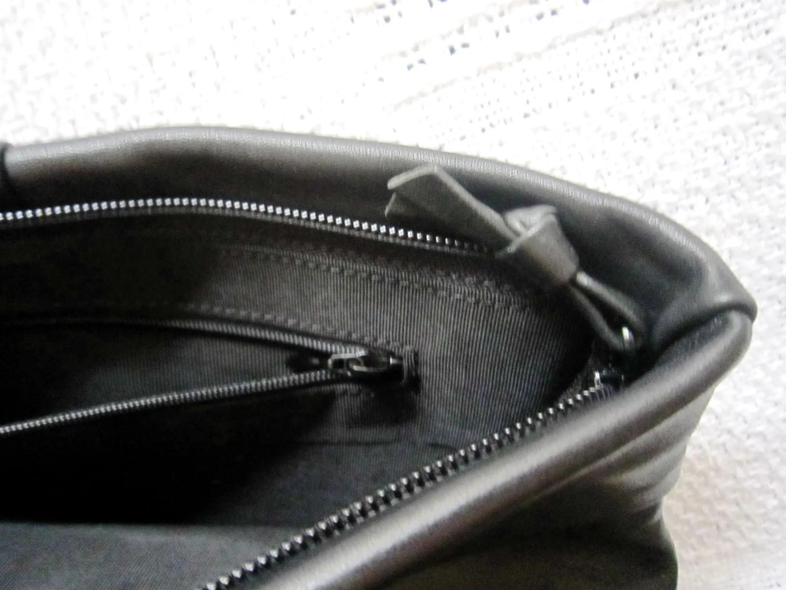 Black Leather Accessories Pouch — image 4