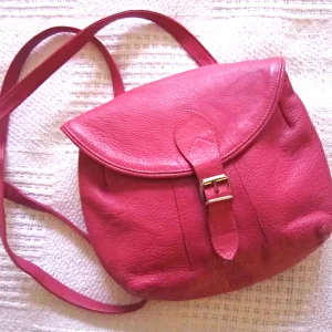 Genuine Leather Fuchsia Crossbody