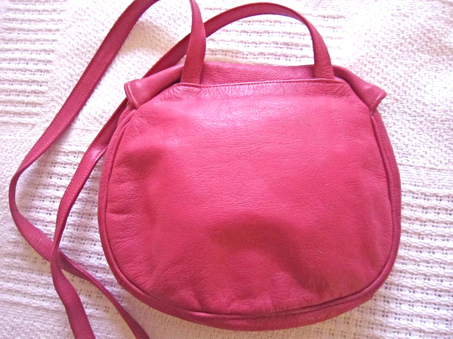 Genuine Leather Fuchsia Crossbody — image 2