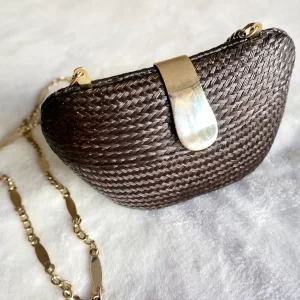 Mini Wicker Evening Bag on Chain