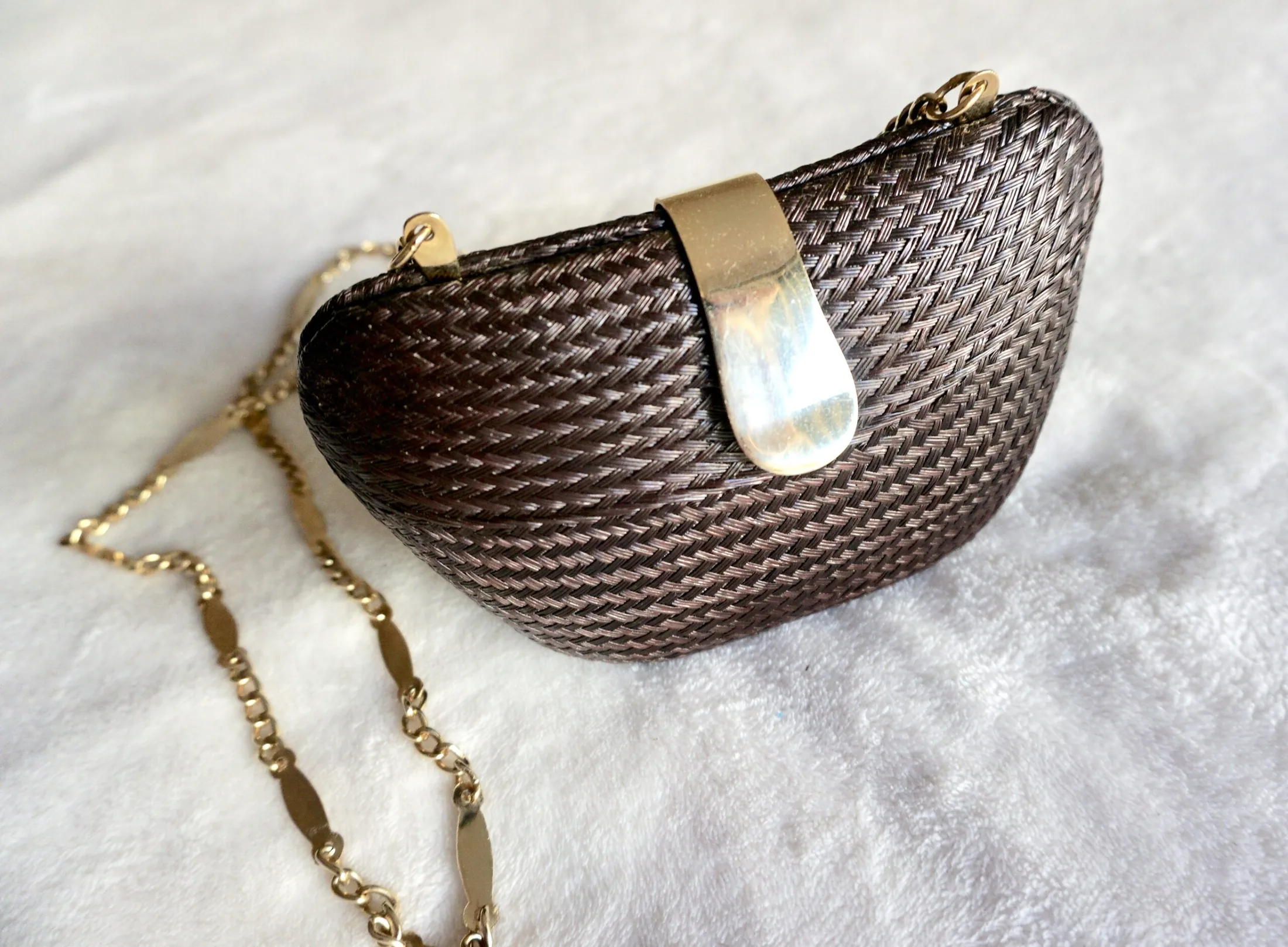 Mini Wicker Evening Bag on Chain