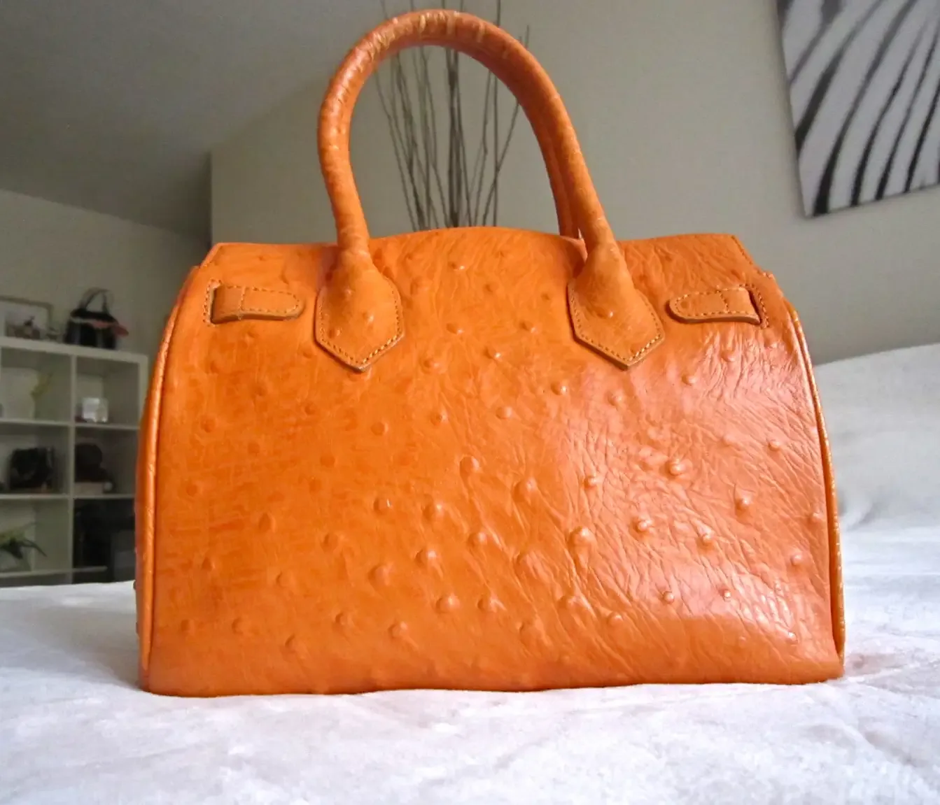 Orange Genuine Leather Satchel — image 2