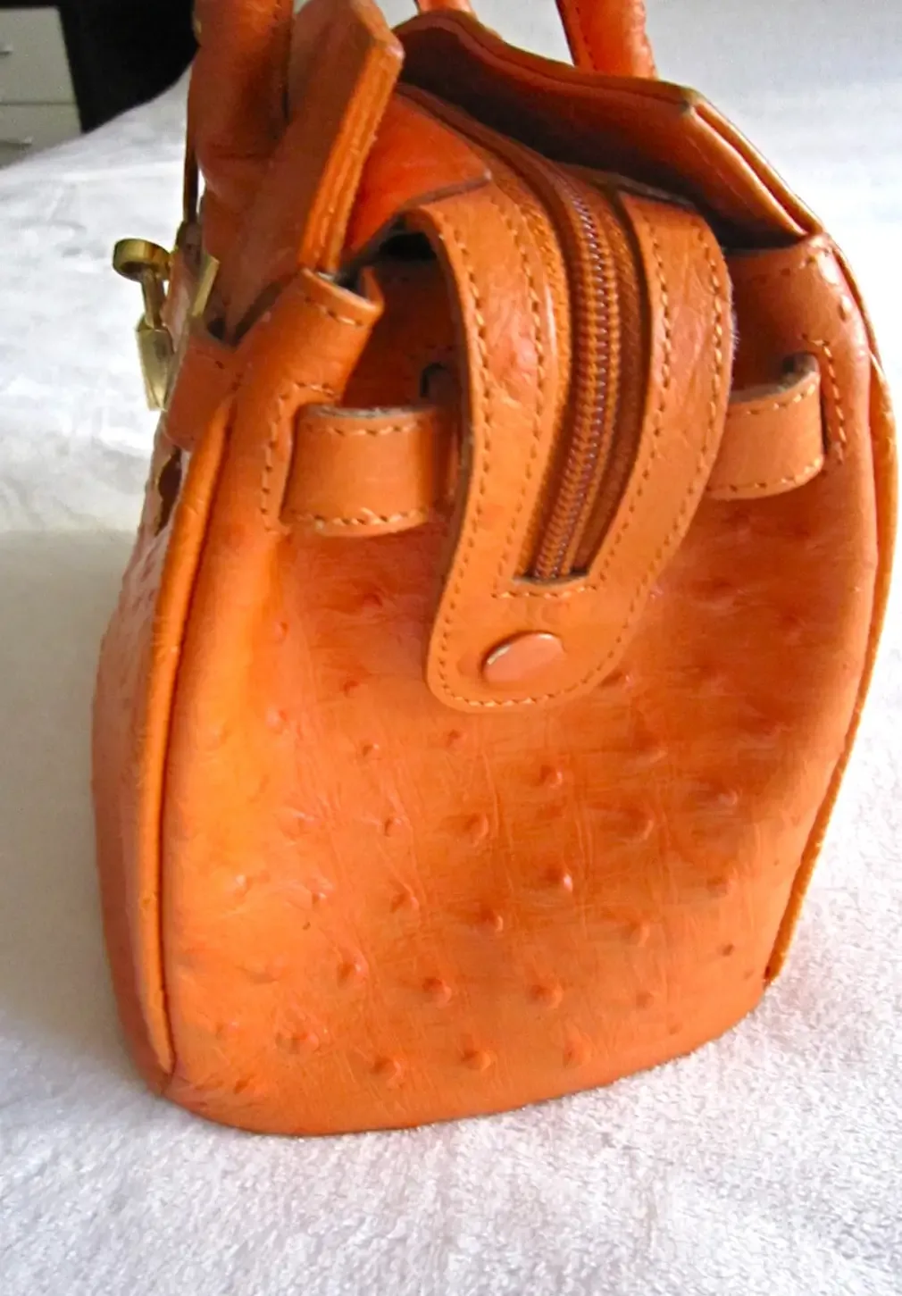 Orange Genuine Leather Satchel — image 4