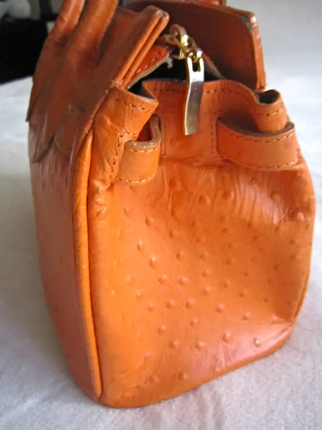 Orange Genuine Leather Satchel — image 5