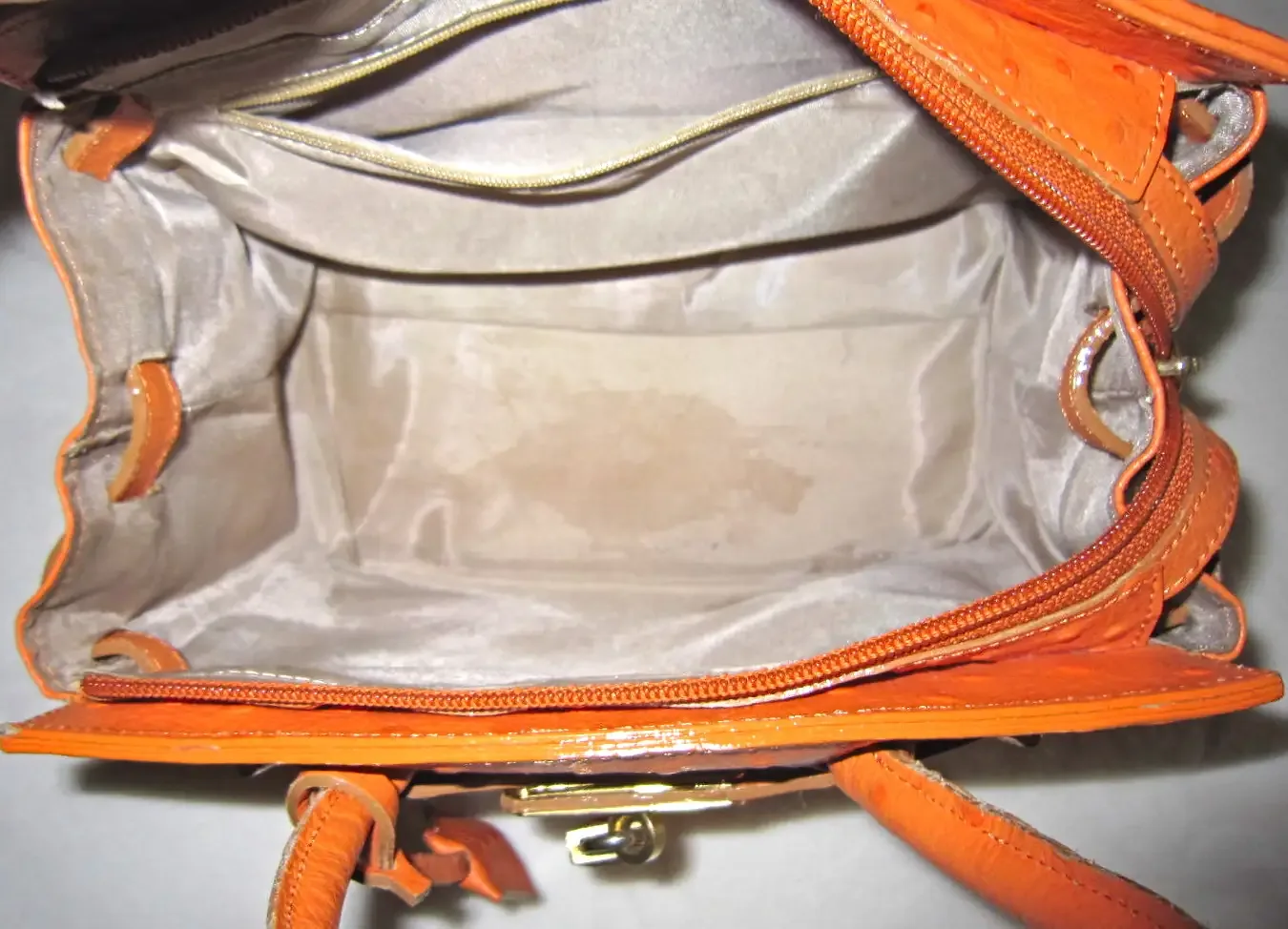 Orange Genuine Leather Satchel — image 7