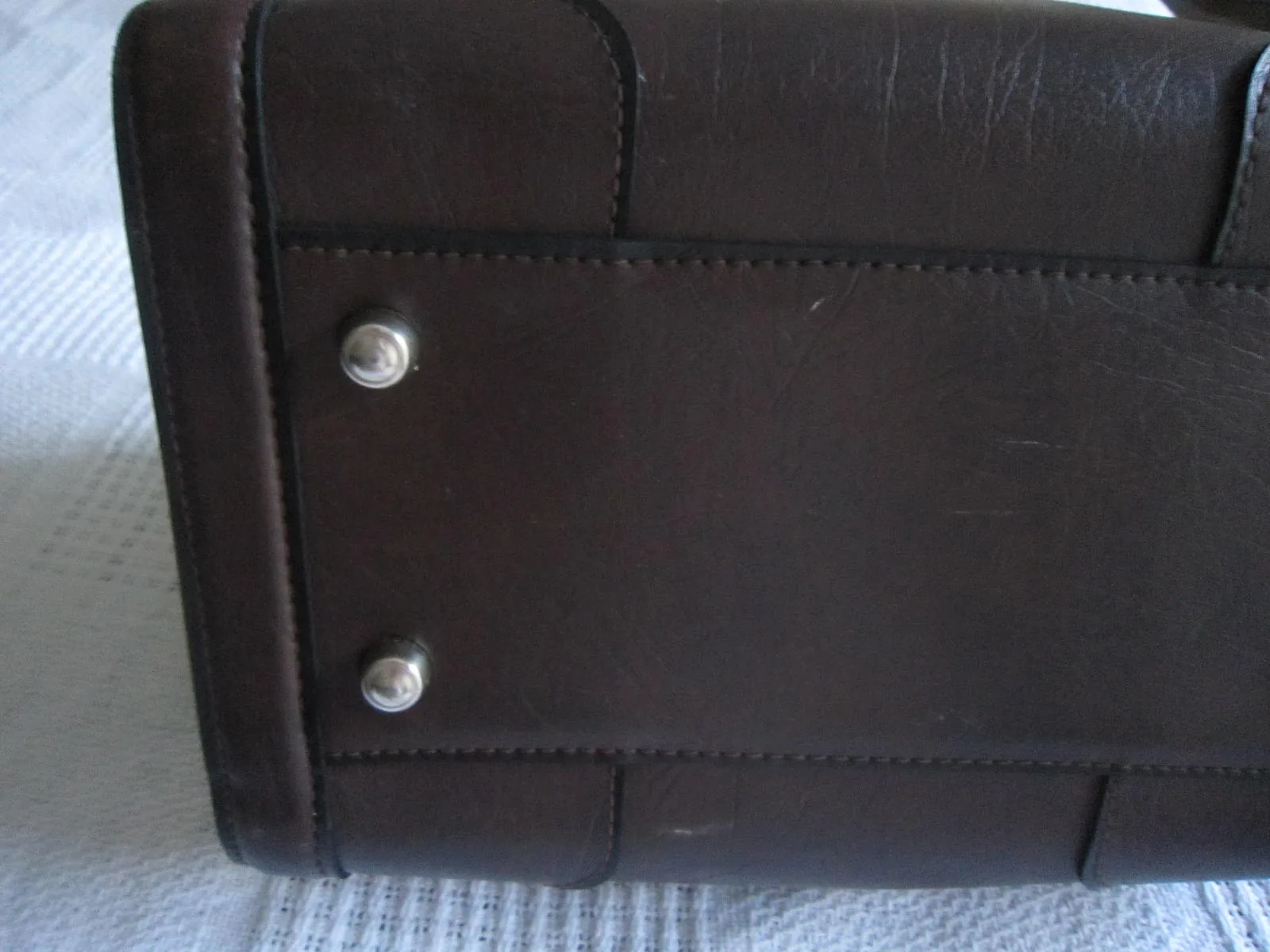 Vintage Large Brown Boston Bag — image 5