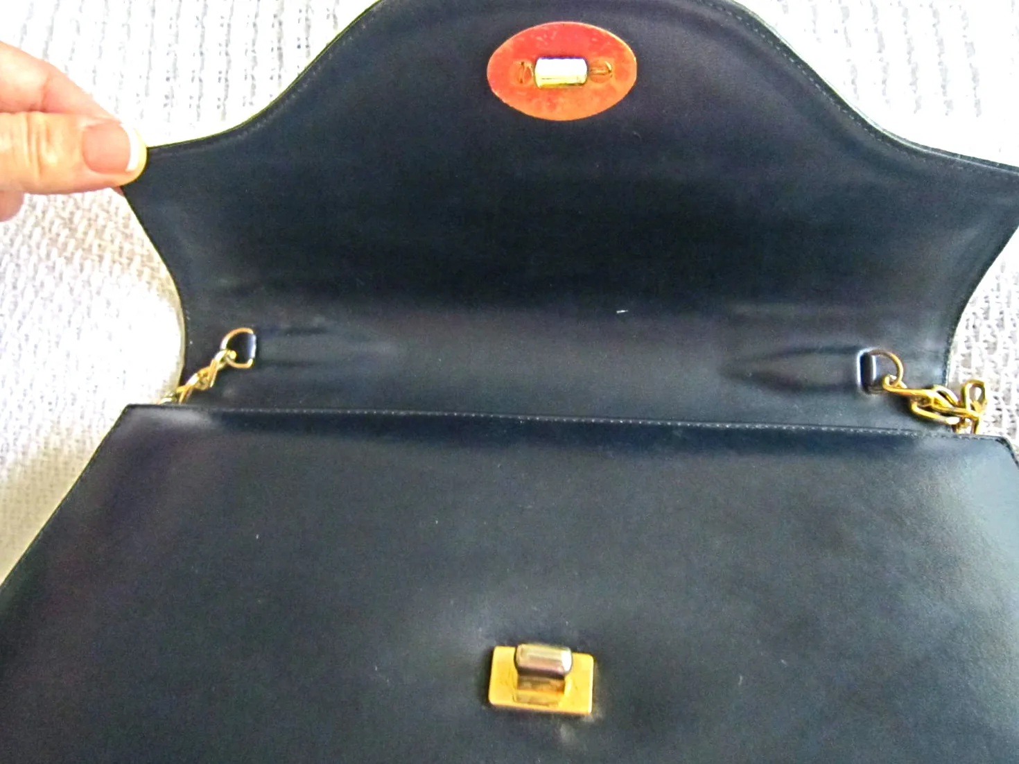Vintage Navy Lambskin Classic Jumbo 2.55 Chain Bag — image 5