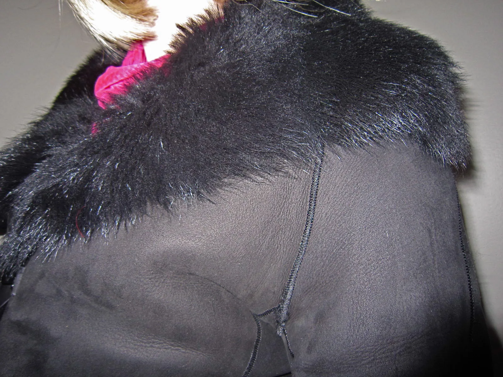 Luxury Black Shearling & Fur Jacket/S — image 3