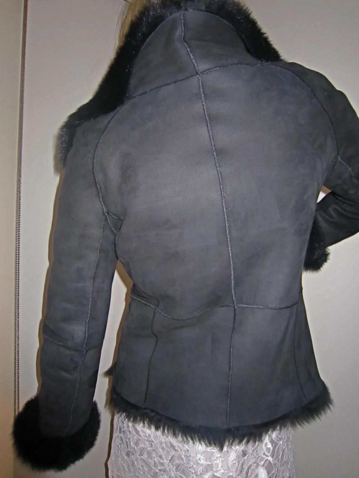 Luxury Black Shearling & Fur Jacket/S — image 5