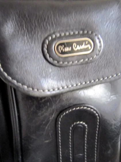 Vintage Pierre Cardin Distressed Leather Shoulder Bag — image 4