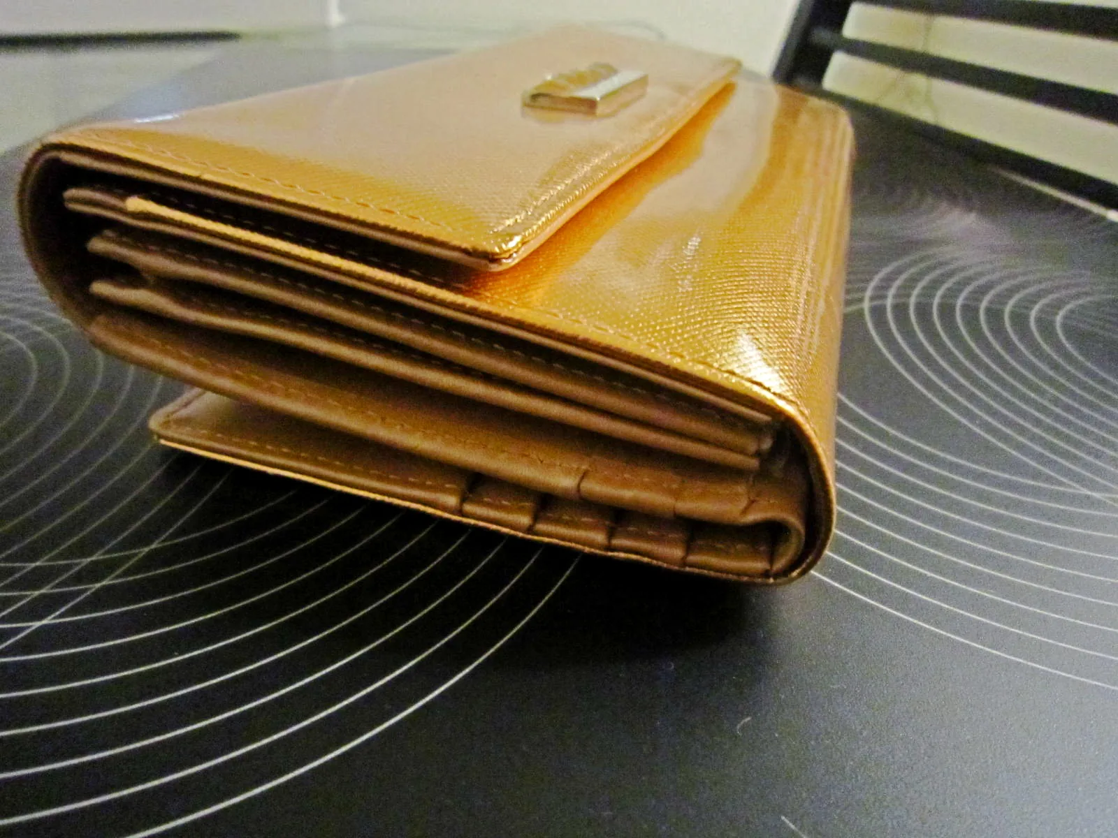 Pinky & Dianne Gold Patent Leather Long Wallet — image 4