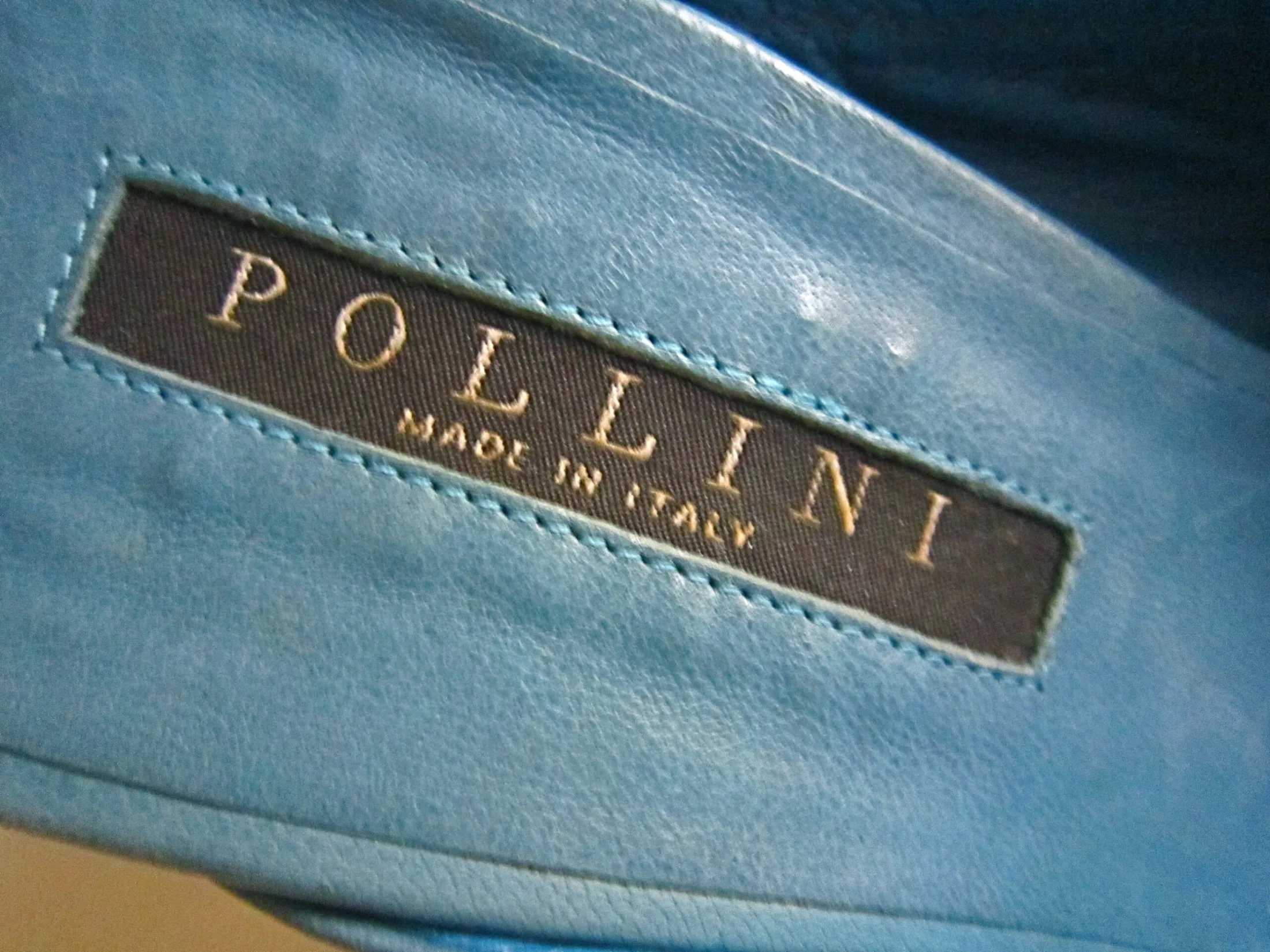 Pollini Blue Leather High Heel Mules/Size 38.5 — image 4