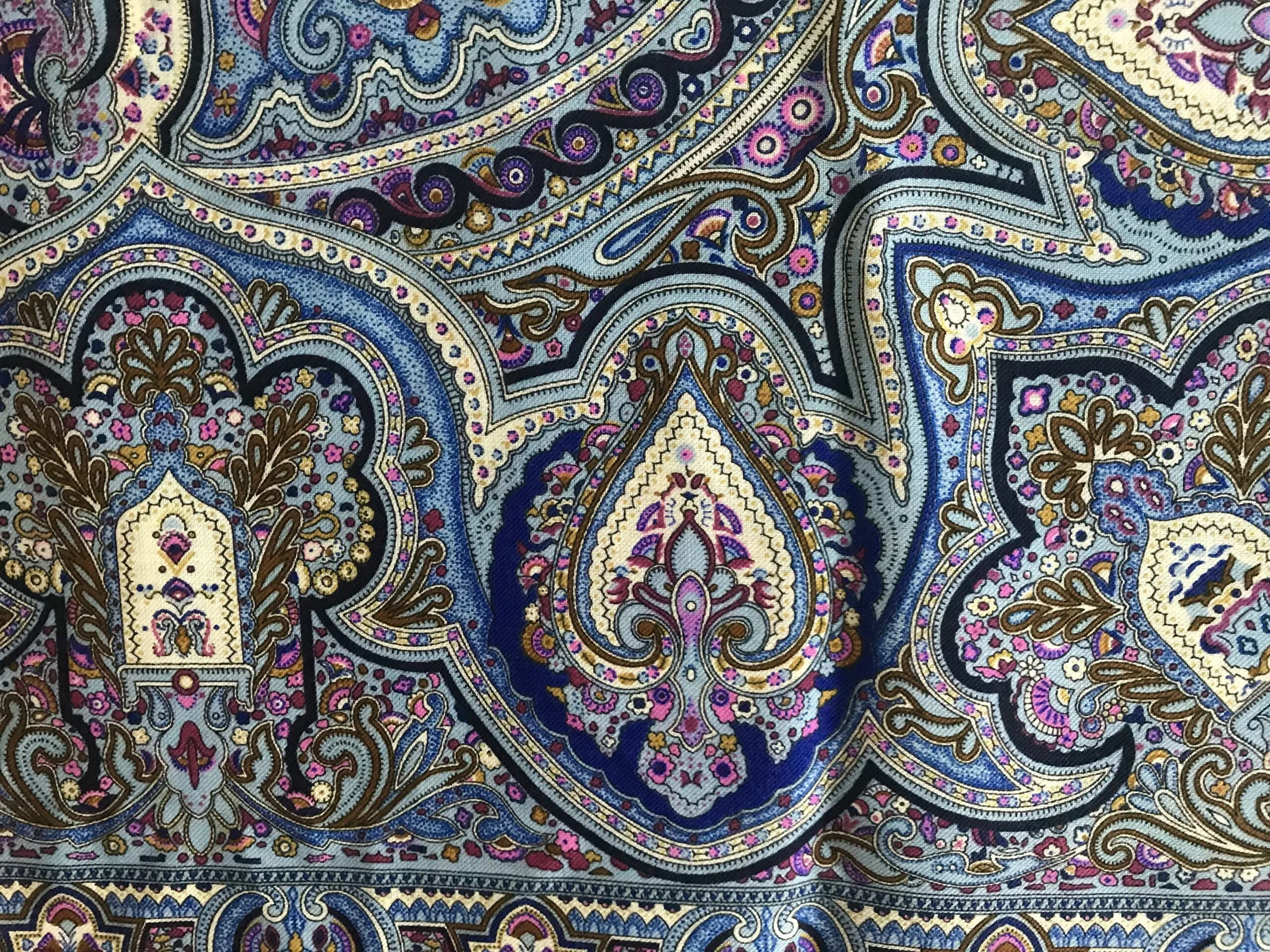Pavlovo Posad Blue “Spanish” Large Russian Shawl 100% Wool Pashmina Scarf — image 9