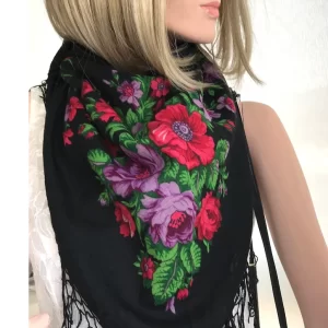 Pavlovo Posad “Varenka” Russian Shawl 100% Merino Wool Pashmina Scarf