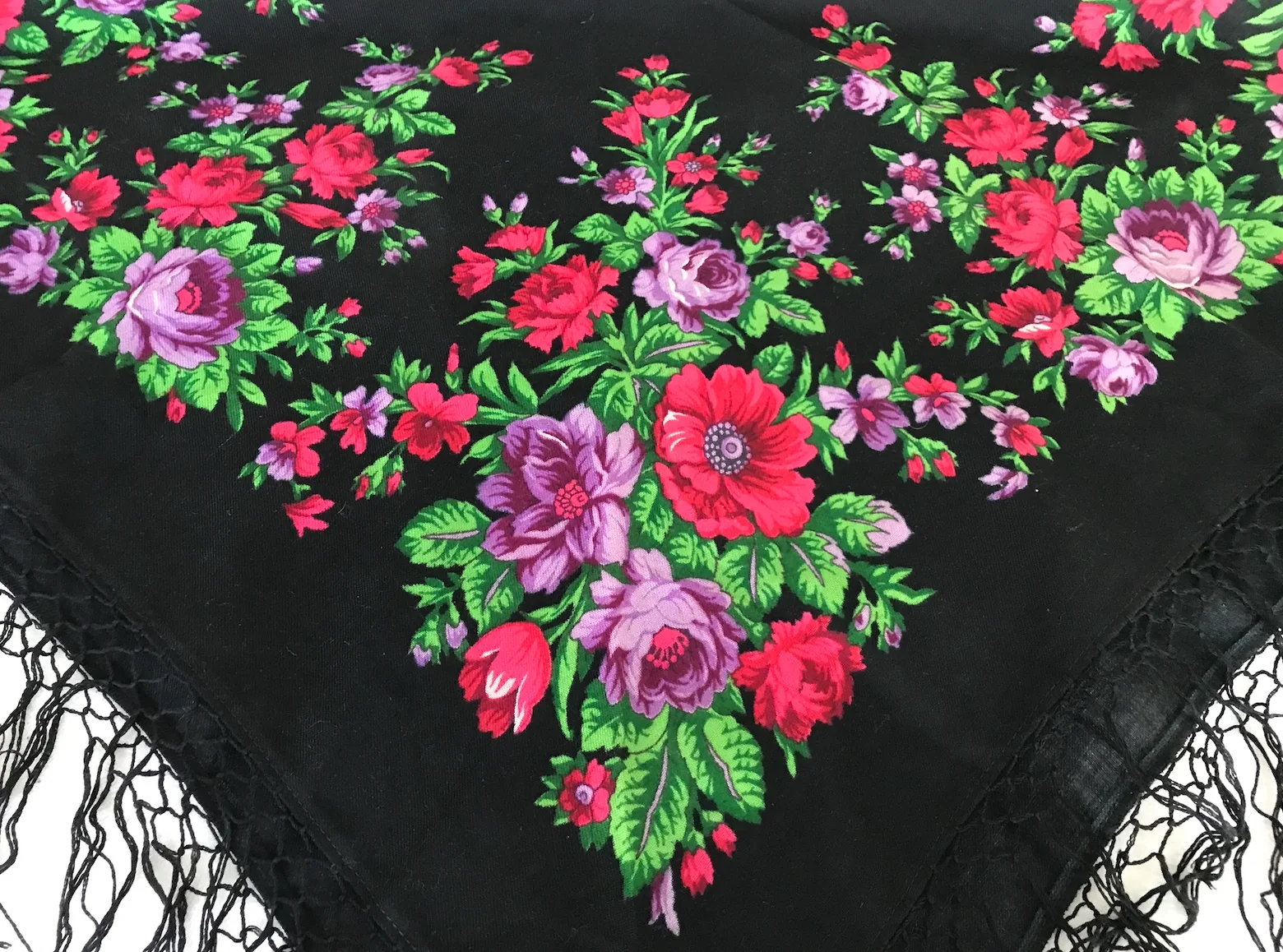Pavlovo Posad “Varenka” Russian Shawl 100% Merino Wool Pashmina Scarf — image 3