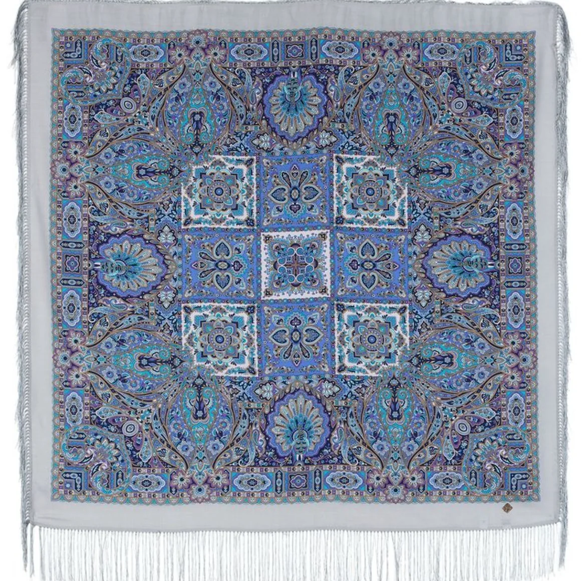 Pavlovo Posad “Christmas Gingerbread” 100% Wool Shawl Pashmina Scarf with Silk Fringе — image 4