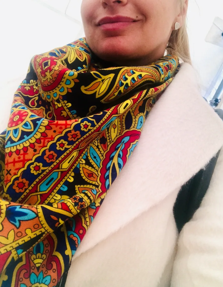 Pavlovo Posad Russian Shawl 100% Wool Scarf 148 cm Silk Fringe “Gingerbread” Limited Edition — image 4