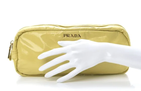 Prada Vernice Patent Cosmetic Pouch Ananas