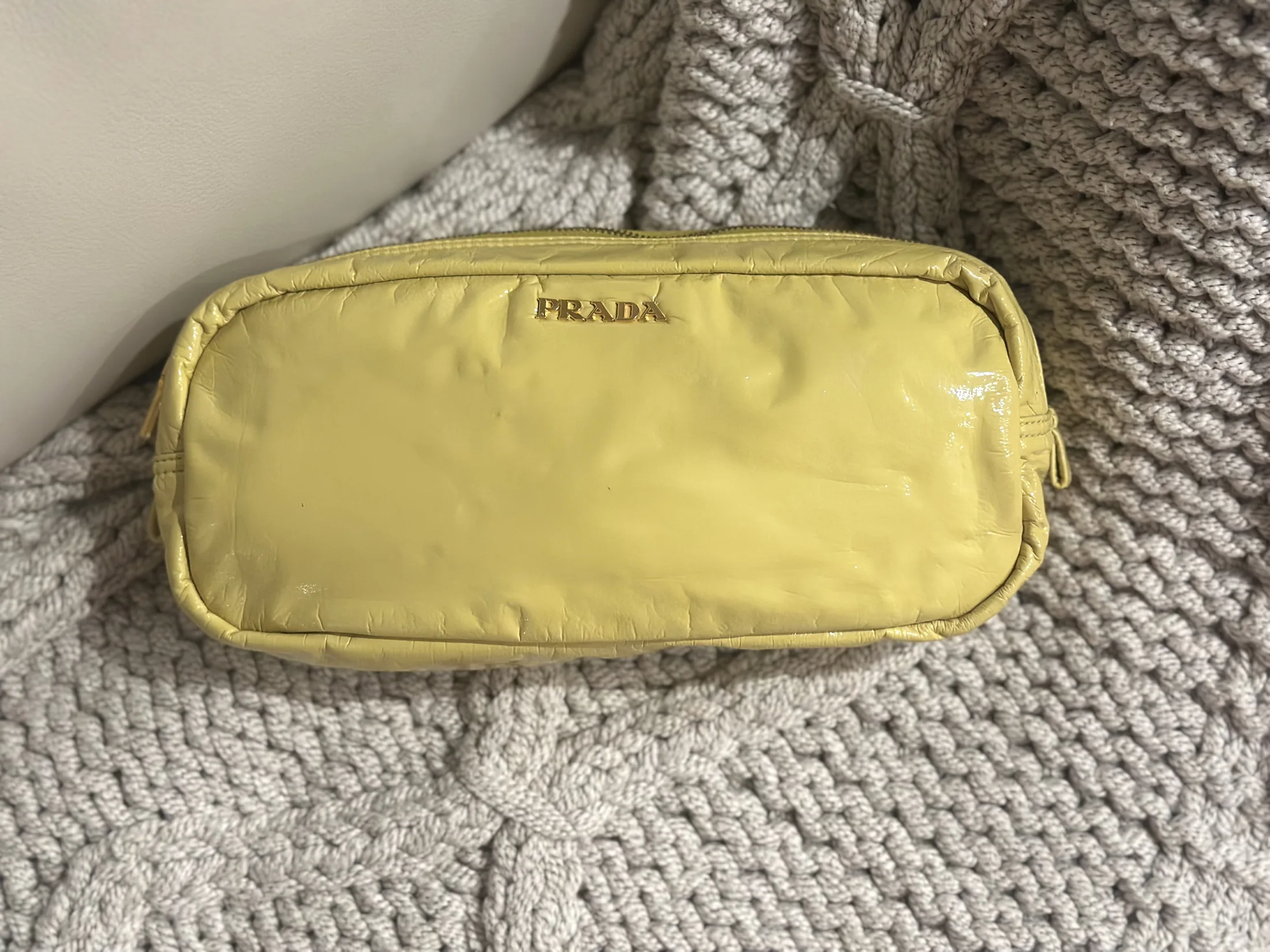 Prada Vernice Patent Cosmetic Pouch Ananas — image 6