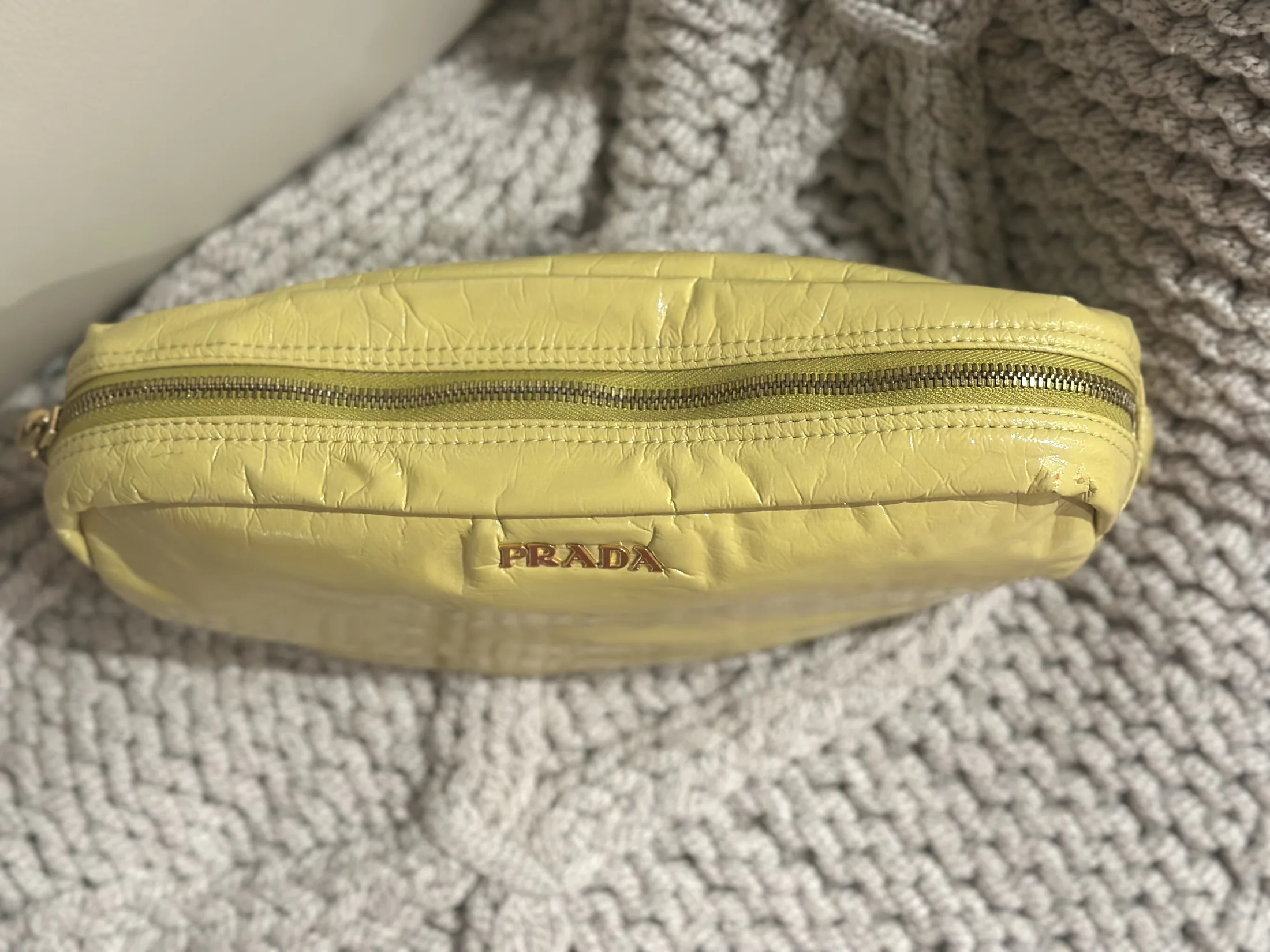 Prada Vernice Patent Cosmetic Pouch Ananas — image 8