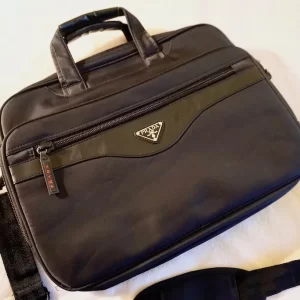 Prada Black Multifolder Business Briefcase