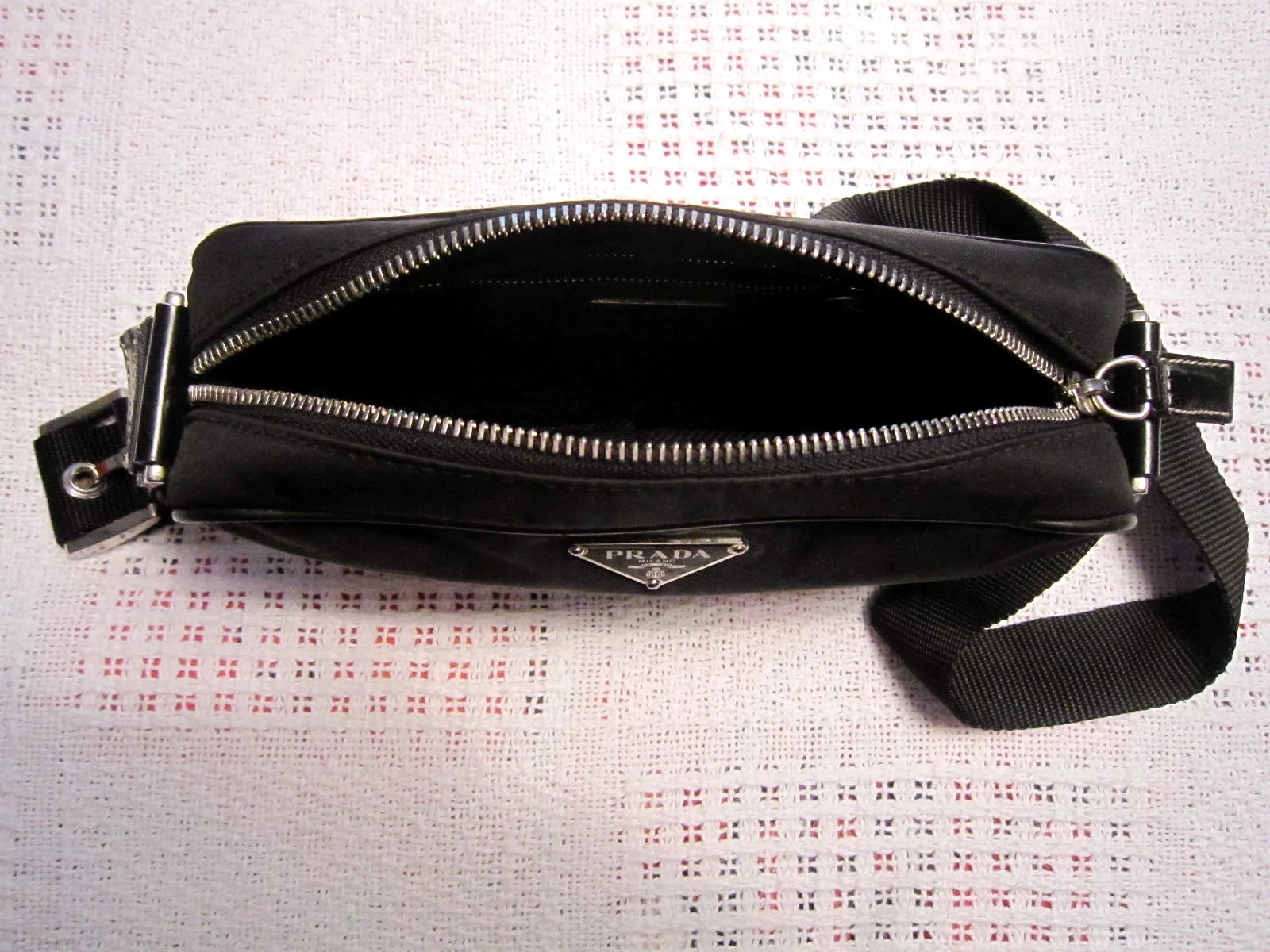 Prada Black Nylon & Leather Shoulder Bag — image 5