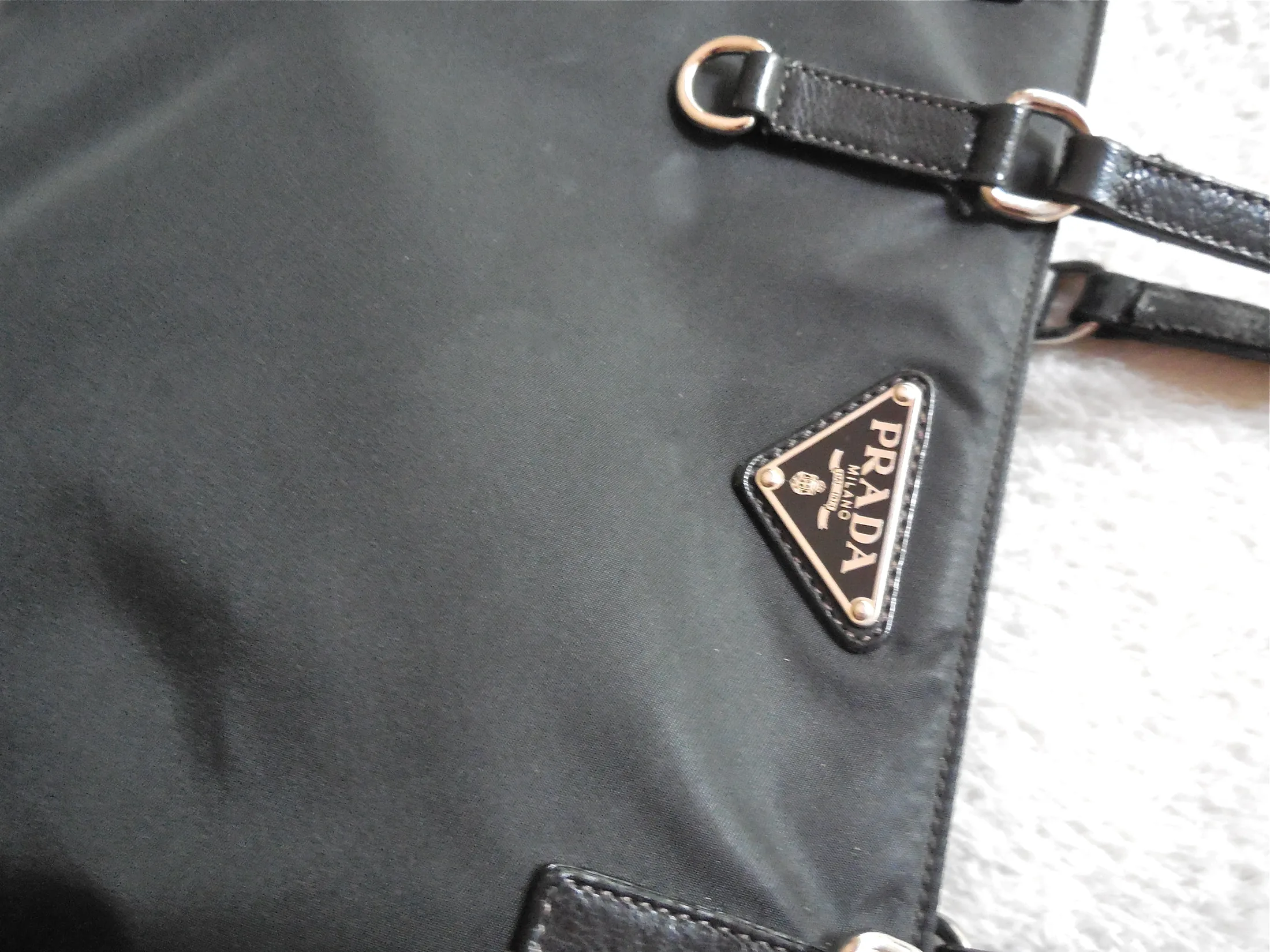 Prada Black Nylon & Leather Tote — image 3