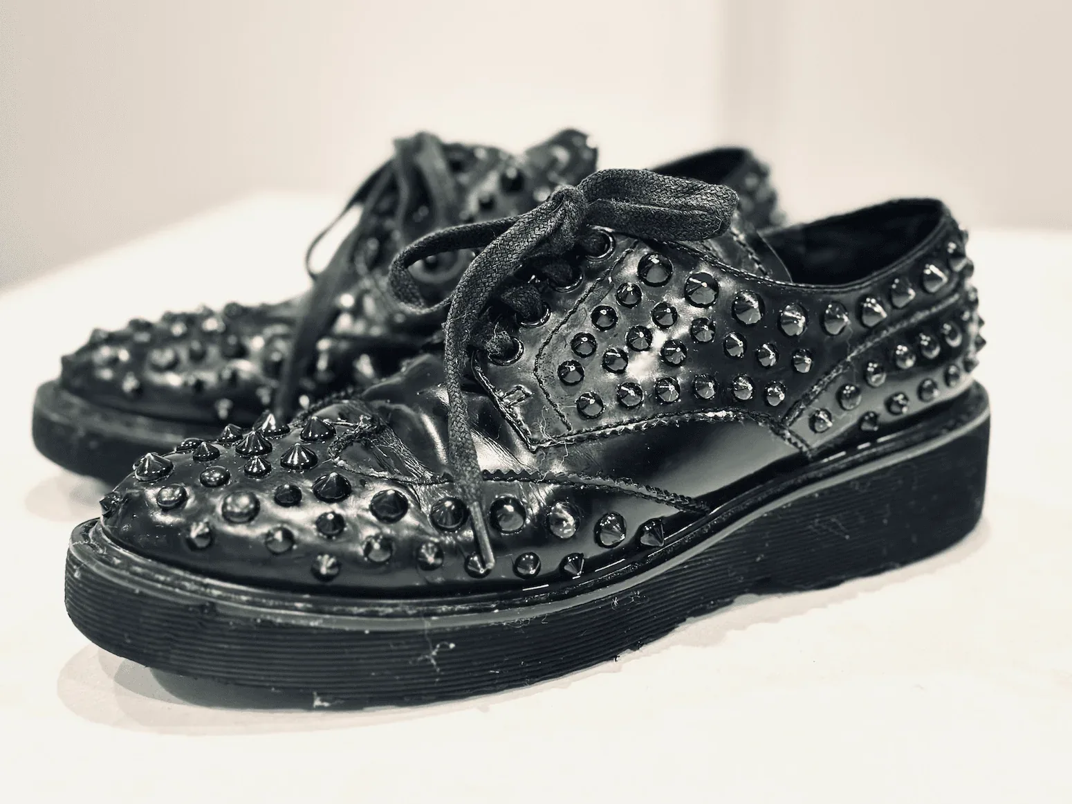Prada Leather Studded Lace-Up Oxford Black Size 38 — image 4