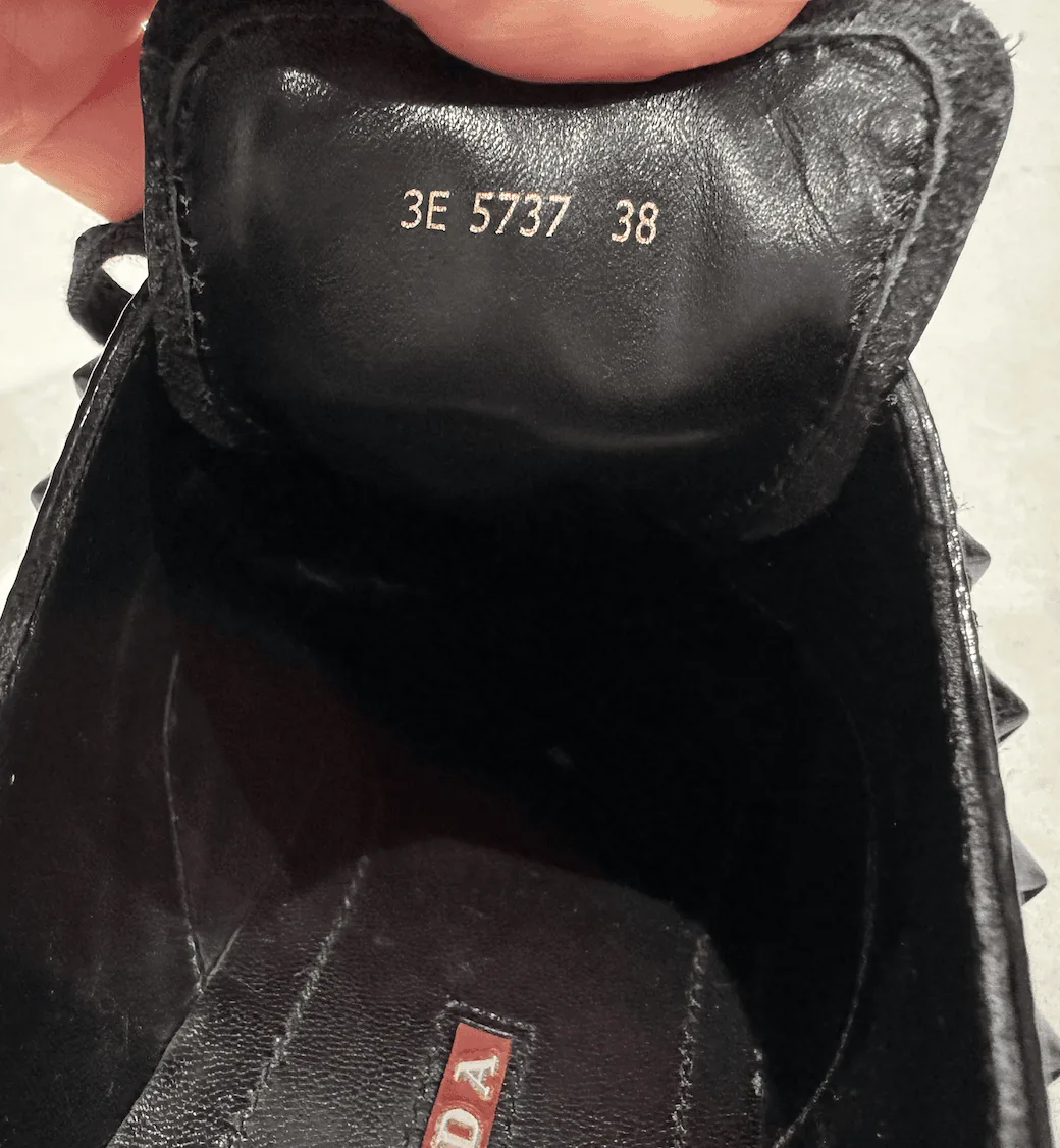 Prada Leather Studded Lace-Up Oxford Black Size 38 — image 9