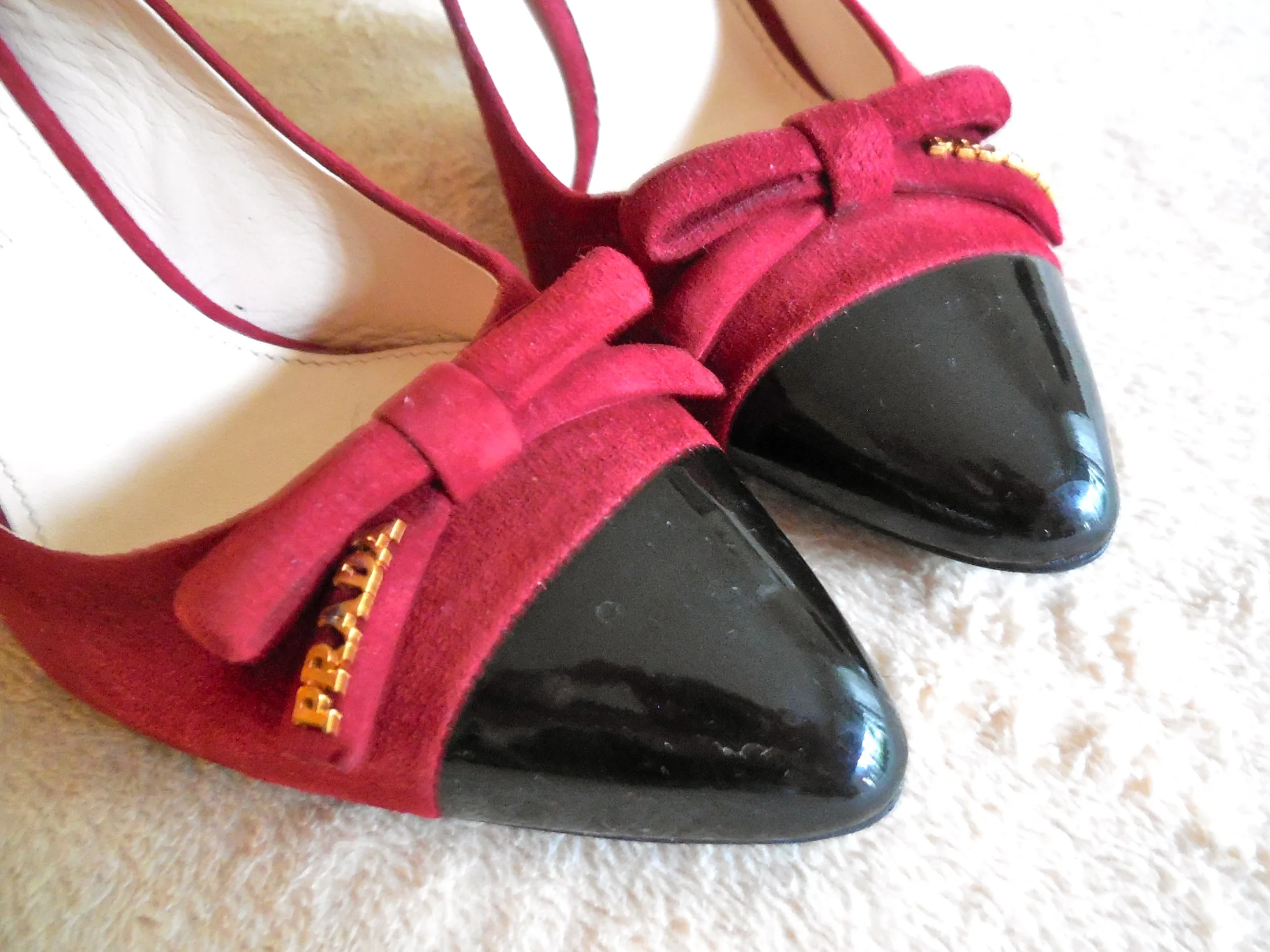 Prada Red Suede Ballerina Heels/Size 35.5 — image 2