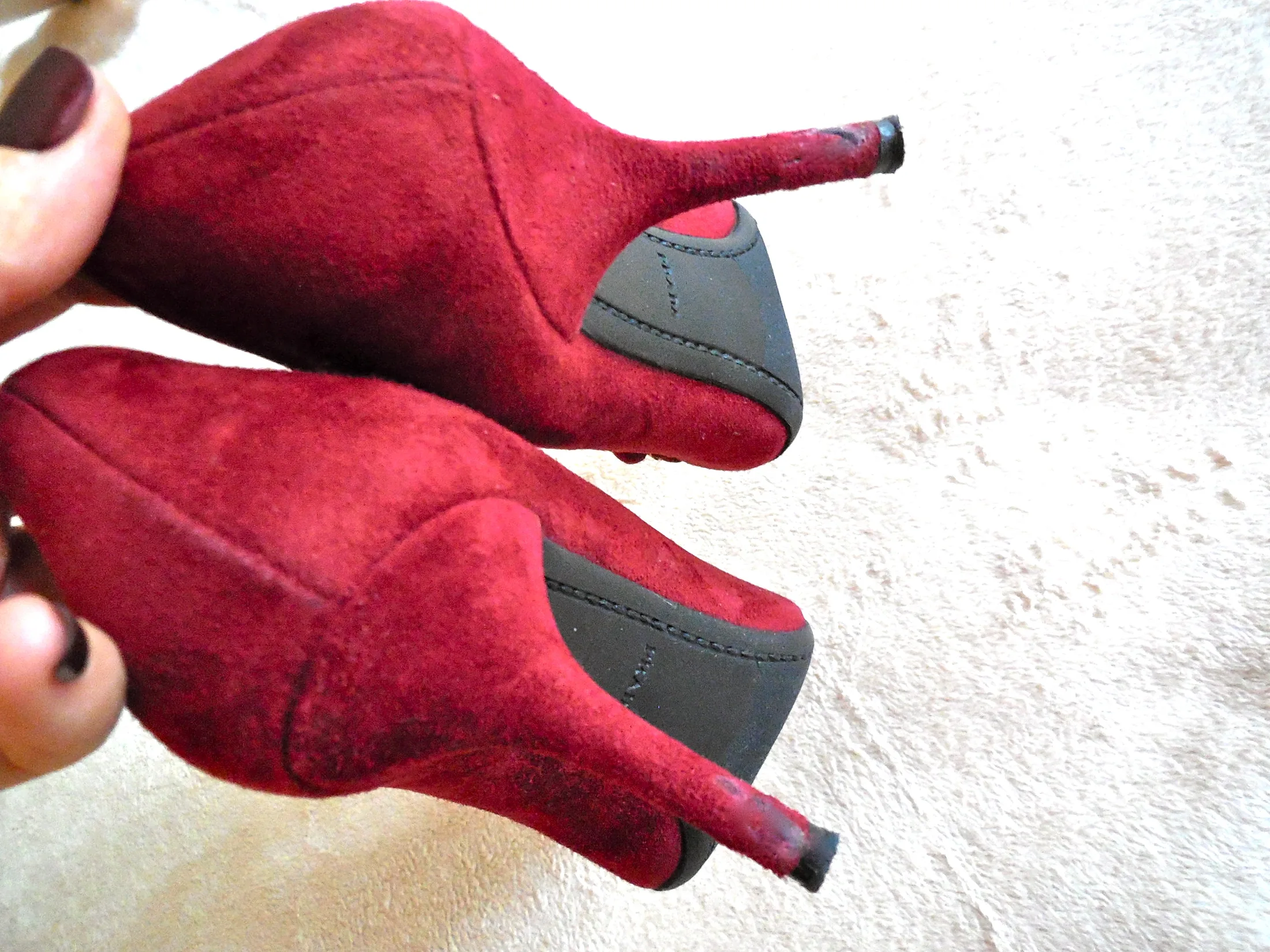 Prada Red Suede Ballerina Heels/Size 35.5 — image 4