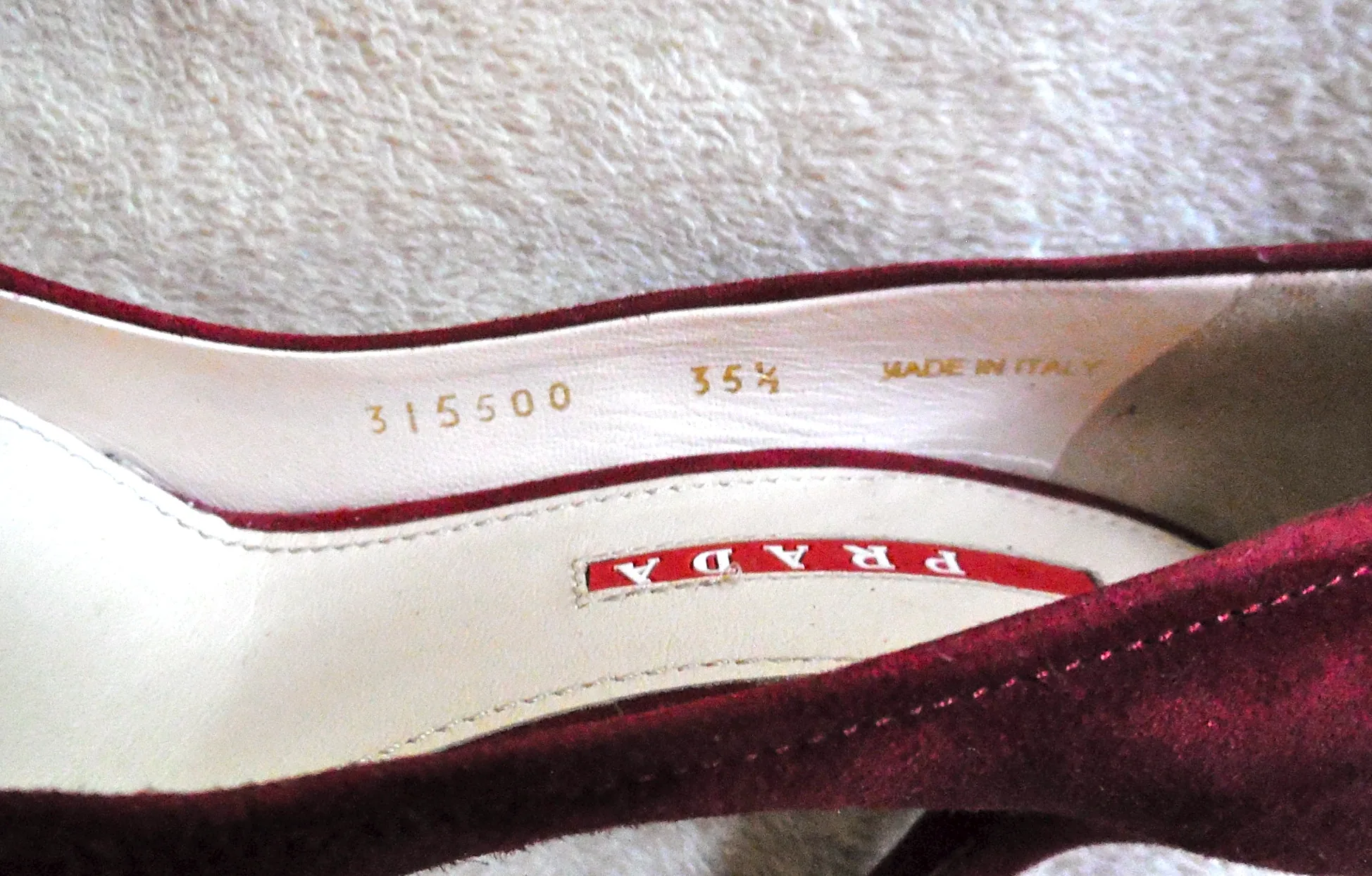 Prada Red Suede Ballerina Heels/Size 35.5 — image 5